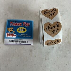 Heart Shape Thank You Labels